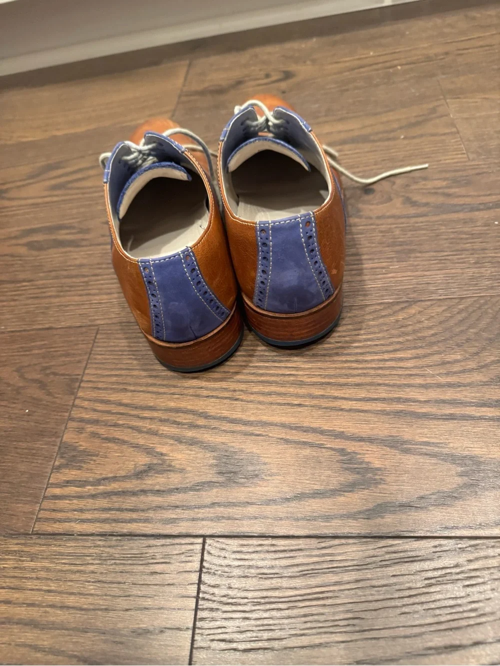 Cole Haan Brown Leather and Blue Suede Derby Oxfords size 9 men